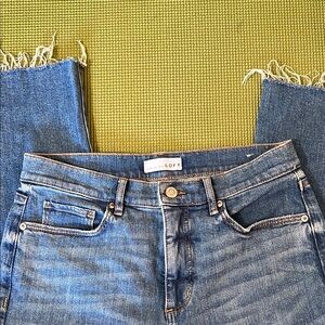 LOFT Blue Ankle Cropped Jeans with Frayed Hem size 27 size 4 Worn once!